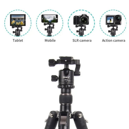 JMARY KT325+NB30 1.6m Portable Aluminum Alloy Action Camera Rotating Tripod Holder, KT325+NB30