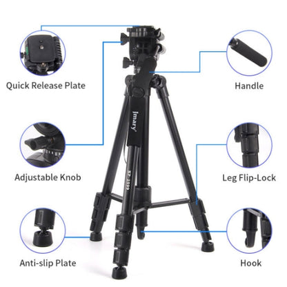 JMARY KP2599 SLR Camera Phone Live Streaming Outdoor Photography Aluminum Tripod, KP2599