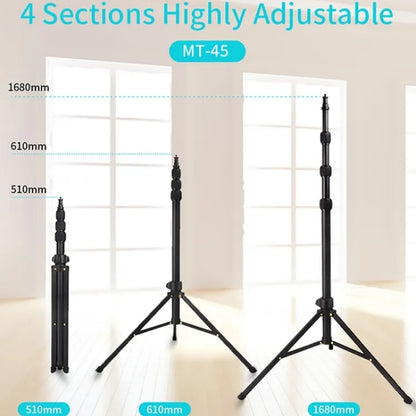 JMARY MT45 Cell Phone Clip Camera Mount Holder Telescopic Selfie Stick Outdoor Tripod Stand, MT45