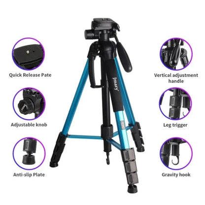 JMARY KP2264 Portable Detachable Tripod Mobile Phone SLR Camera Aluminium Alloy Stand, KP2264