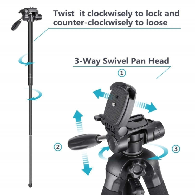 JMARY KP2264 Portable Detachable Tripod Mobile Phone SLR Camera Aluminium Alloy Stand, KP2264