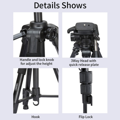 JMARY KP2234 Telescopic Aluminum Alloy SLR Camera Phone Live Streaming  Photography Tripod, KP2234