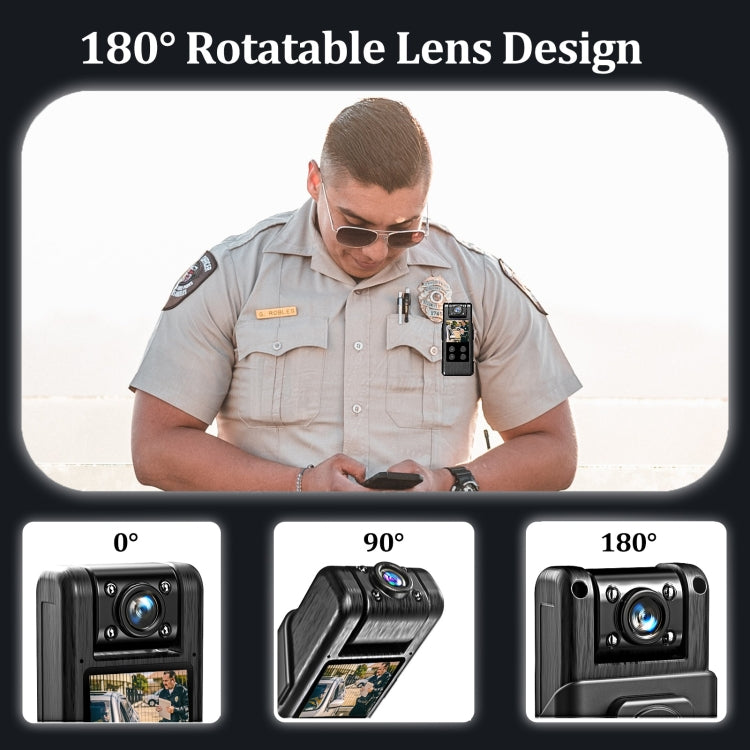 L10 1.3 Inch 180 Degree Rotation HD Outdoor Sports Camera HD Law Enforcement Recorder, L10