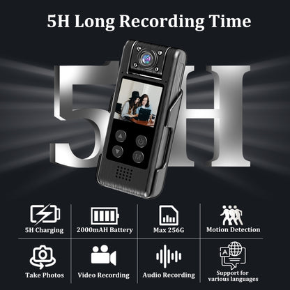 L10 1.3 Inch 180 Degree Rotation HD Outdoor Sports Camera HD Law Enforcement Recorder, L10