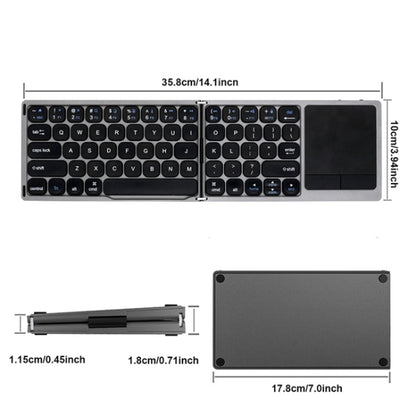 FK328T Cell Phone Tablet Laptop Wireless Bluetooth Keyboard Portable 3-Folded Keyboard, FK328T