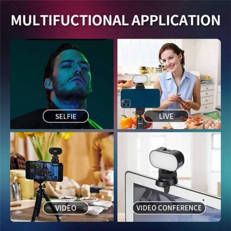 JMARY FM-16RGB Mini Portable Rechargeable RGB Video Conference Photography LED Fill Light, FM-16RGB