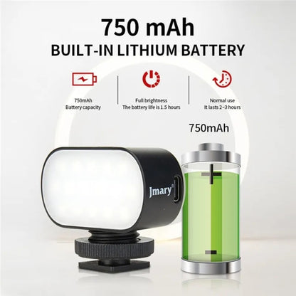 JMARY FM-16RGB Mini Portable Rechargeable RGB Video Conference Photography LED Fill Light, FM-16RGB