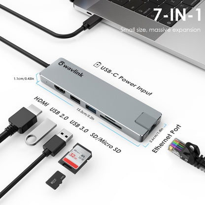Wavlink UHP3409 For MacBook Pro/Air USB-C Windows Laptops 100W PD Mini Docking Station, UHP3409