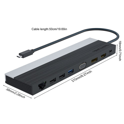 Wavlink UMD03 Triple Display Adapter Type-C Hub 12 in 1 Docking Station, UMD03