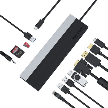 Wavlink UMD03 Triple Display Adapter Type-C Hub 12 in 1 Docking Station, UMD03