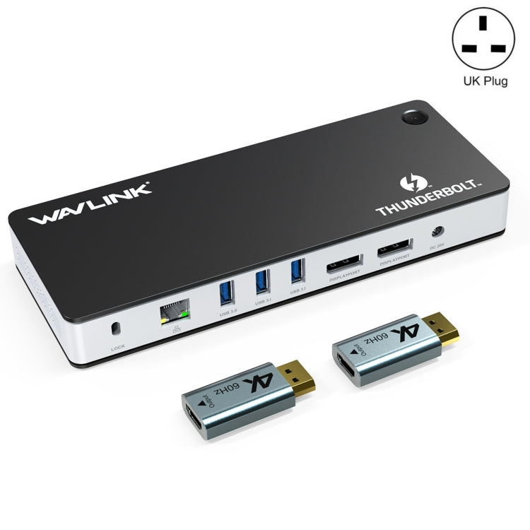 Wavlink UTD21H 60W Host Charging Thunderbolt 3 Docking Station 4K Dual Display 11 in 1 Ports, US Plug, EU Plug, UK Plug