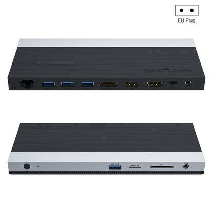 Wavlink UMD05 Display Port HDMI Port RJ45 Ethernet Triple Display MST Laptop Docking Station, US Plug, EU Plug, UK Plug, AU Plug