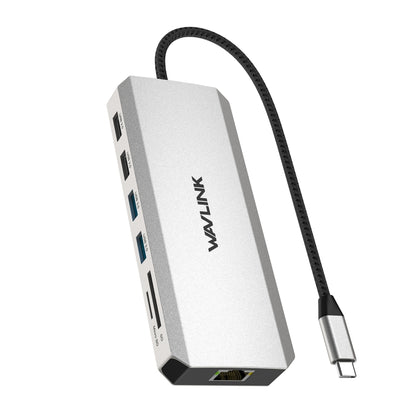 Wavlink UMD303 4K HDMI Multiport Adapter USB-C HUB Triple Monitor 12-in-1 Laptop Docking Station, UMD303