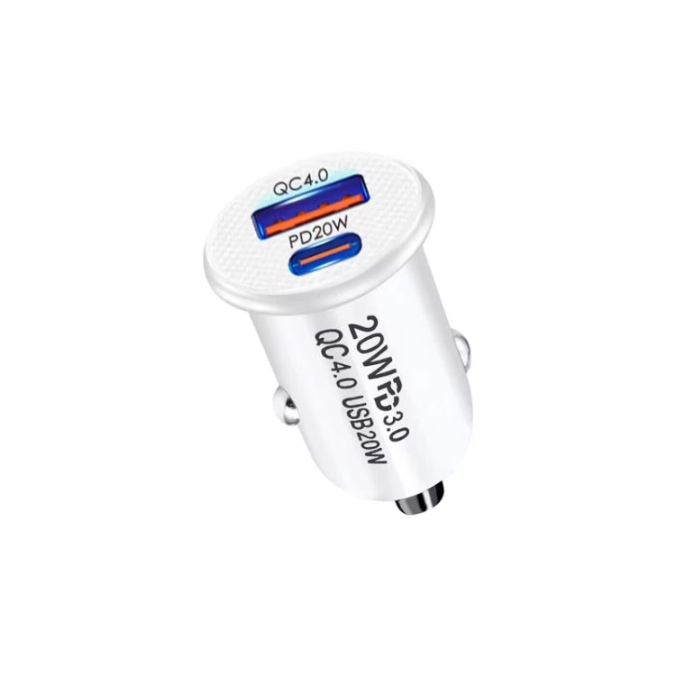 P10 Mini Style QC4.0 USB / PD20W Dual Port Car Charger, P10 (Black), P10 (White)