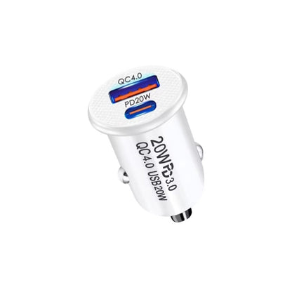 P10 Mini Style QC4.0 USB / PD20W Dual Port Car Charger, P10 (Black), P10 (White)