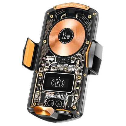 A6 Car Automatic Clamping Phone Holder 15W Magnetic Wireless Charger, A6 (Red), A6 (Orange), A6 (Black)