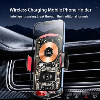 A6 Car Automatic Clamping Phone Holder 15W Magnetic Wireless Charger, A6 (Red), A6 (Orange), A6 (Black)