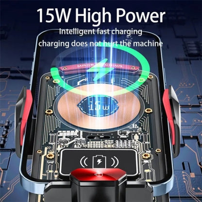 A6 Car Automatic Clamping Phone Holder 15W Magnetic Wireless Charger, A6 (Red), A6 (Orange), A6 (Black)