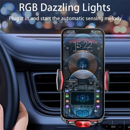 A6 Car Automatic Clamping Phone Holder 15W Magnetic Wireless Charger, A6 (Red), A6 (Orange), A6 (Black)