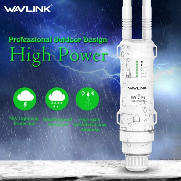 WAVLINK WN570HA1 Weatherproof 2.4+5GHz 600Mbps Outdoor WiFi Range Router Extender, US Plug, EU Plug, UK Plug, AU Plug