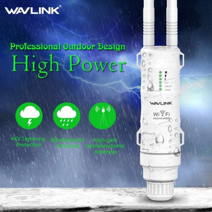WAVLINK WN570HA1 Weatherproof 2.4+5GHz 600Mbps Outdoor WiFi Range Router Extender, US Plug, EU Plug, UK Plug, AU Plug