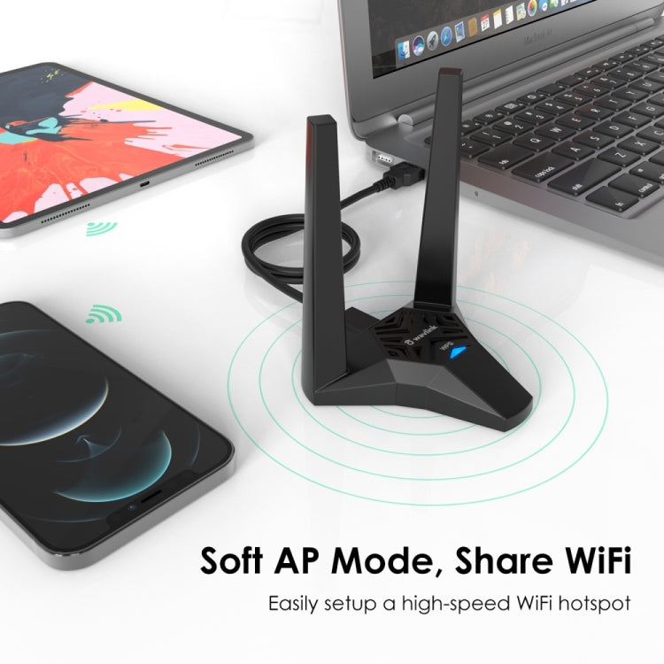 WAVLINK WN692A3 Lag-Free Gaming High Speed AC1300M Wireless Dual Band USB 3.0 Adapter, WN692A3