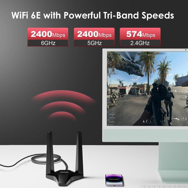 WAVLINK WN675X3-PCIE Tri-band 5400Mbps WiFi 6E PCIe Wireless Adapter BT 5.3 Network Card, WN675X3-PCIE