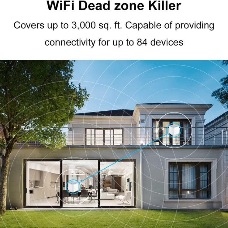 WAVLINK WN535M2 For Home Office 2pcs Mesh Wireless Router AC1200 Dual Band WiFi Signal Booster, US Plug, UK Plug, AU Plug