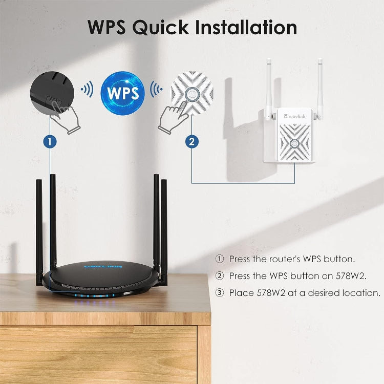 WAVLINK WN578W2 For Home Office N300 WiFi Wireless AP Repeater Signal Booster, US Plug, EU Plug, UK Plug, AU Plug