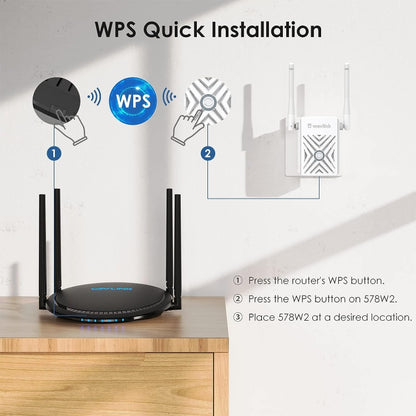 WAVLINK WN578W2 For Home Office N300 WiFi Wireless AP Repeater Signal Booster, US Plug, EU Plug, UK Plug, AU Plug