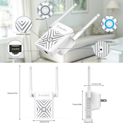 WAVLINK WN578W2 For Home Office N300 WiFi Wireless AP Repeater Signal Booster, US Plug, EU Plug, UK Plug, AU Plug