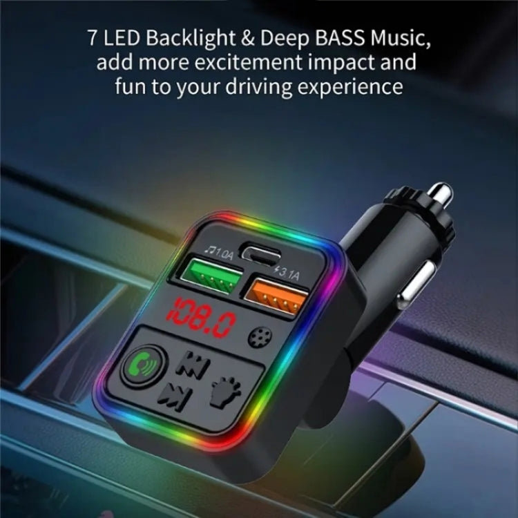 P18 Double USB Cigarette Lighter Bluetooth Car MP3 Music Player Hands-Free Calling Car Audio Device, P18