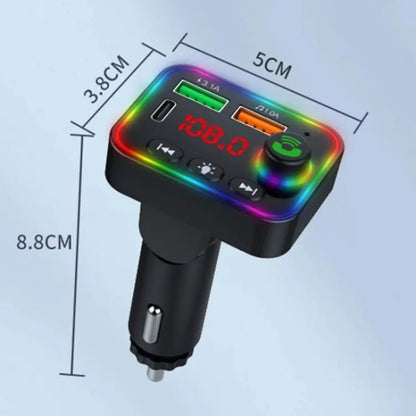 P4 Car FM Transmitter PD Fast Charger Car Charger Support U Disk Bluetooth Hands-free Calling, P4
