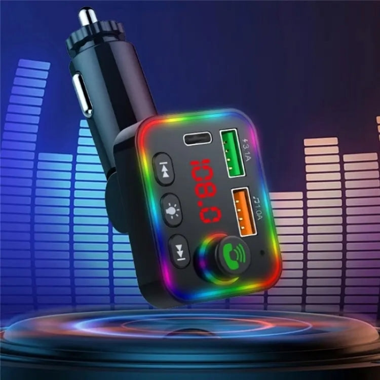 P4 Car FM Transmitter PD Fast Charger Car Charger Support U Disk Bluetooth Hands-free Calling, P4