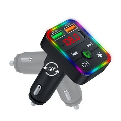 P2 Dual USB Port Cigarette Lighter Car Charger Support Bluetooth Hands Free Calling Car Player Charger, P2