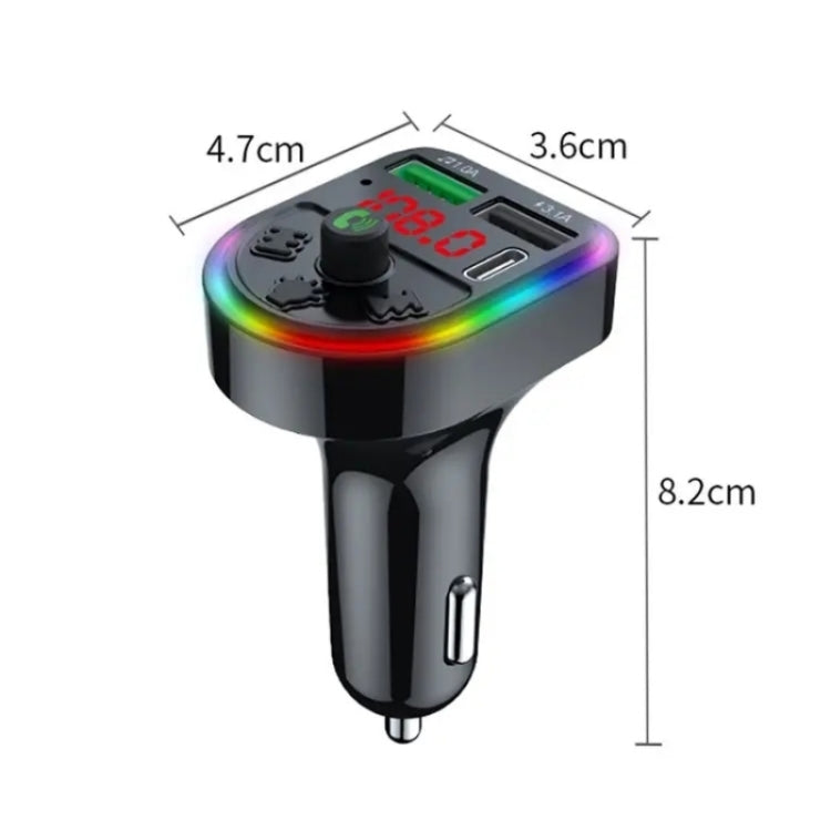 F21 PD + USB Car Charger Bluetooth Car Adapter Handsfree Call FM Transmitter MP3 Music Player, F21