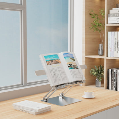 AP-2DB With Book Clips Portable Folding Laptop Adjustable Hollow Heat Dissipation Stand, AP-2DB