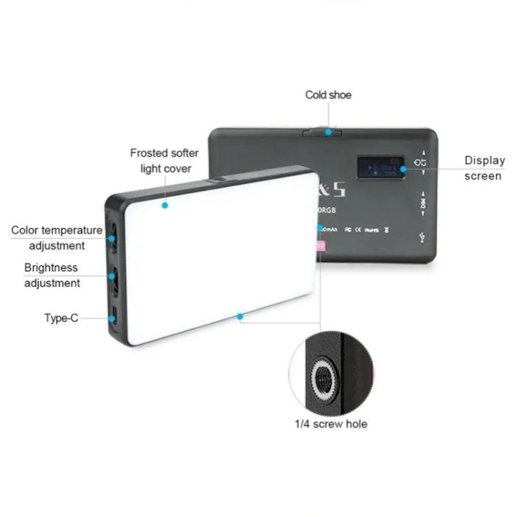 VLOGLITE W140RGB For Vlogging Photography LED Video Light Full Color RGB Camera Fill Light, W140RGB