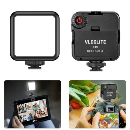 VLOGLITE T49 Portable LED Video Light 5600K Photography Photo Lighting Panel Mini Fill Lamp, T49