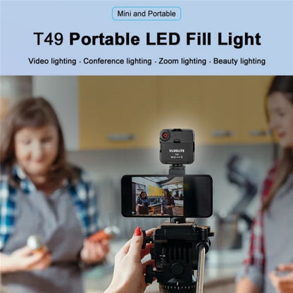 VLOGLITE T49 Portable LED Video Light 5600K Photography Photo Lighting Panel Mini Fill Lamp, T49