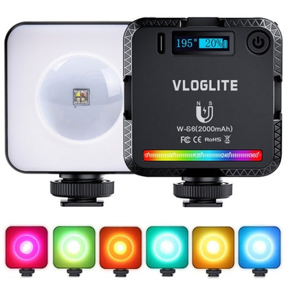 VLOGLITE W-S6 Magnetic Mini Full Color RGB LED Camera Light Sunset Atmosphere Lamp, W-S6