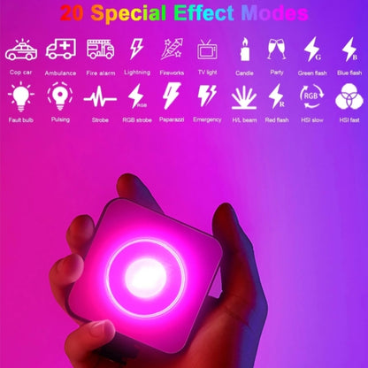 VLOGLITE W-S6 Magnetic Mini Full Color RGB LED Camera Light Sunset Atmosphere Lamp, W-S6