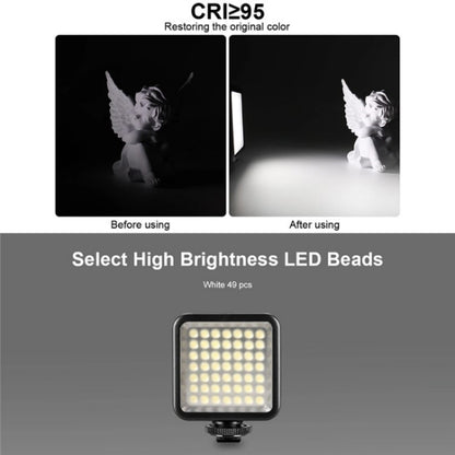 VLOGLITE W49 Photography Cell Phone Live Streaming Beauty Lights Mini Fill Light LED Camera Light, W49