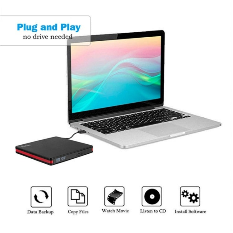 BT669 USB3.0 Laptop CD / DVD Burner Player Optical Drive Case External DVD Drive Enclosure, BT669