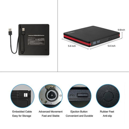 BT669 USB3.0 Laptop CD / DVD Burner Player Optical Drive Case External DVD Drive Enclosure, BT669