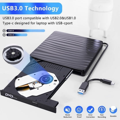BT689 Portable DVD Burner External Optical Drive CD Player Win10 USB Optical Drive Recorder, BT689