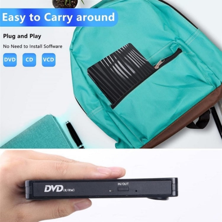 BT689 Portable DVD Burner External Optical Drive CD Player Win10 USB Optical Drive Recorder, BT689