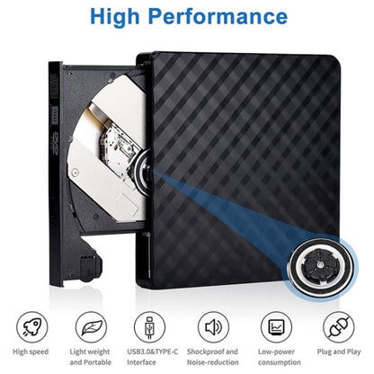 BT699 USB / Type-C External Optical Drive Case Laptop DVD Burner Portable Slim Disc Player, BT699