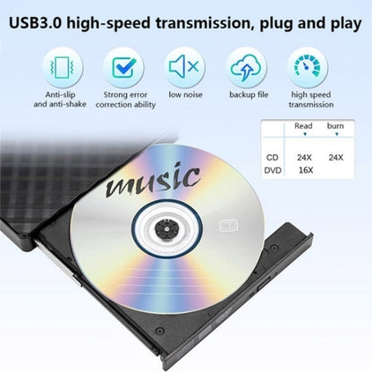 BT699 USB / Type-C External Optical Drive Case Laptop DVD Burner Portable Slim Disc Player, BT699