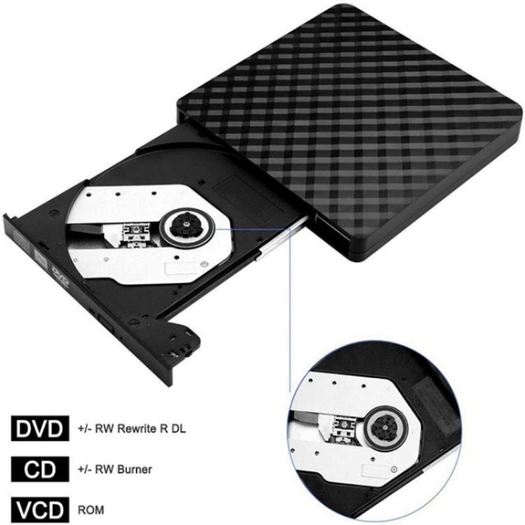 BT699 USB / Type-C External Optical Drive Case Laptop DVD Burner Portable Slim Disc Player, BT699